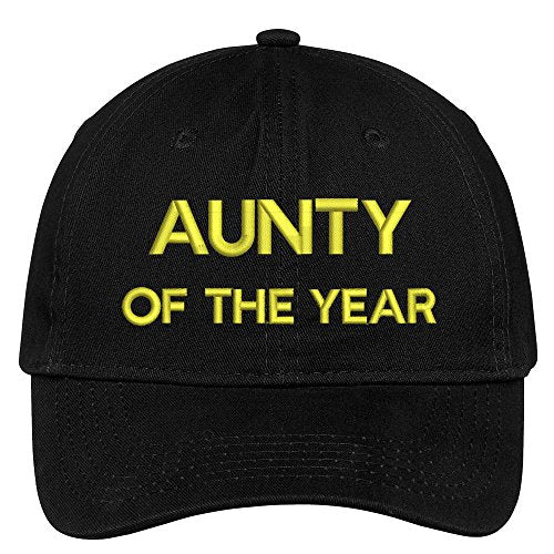 Trendy Apparel Shop Aunt of The Year Embroidered Adjustable Cotton Twill Baseball Cap