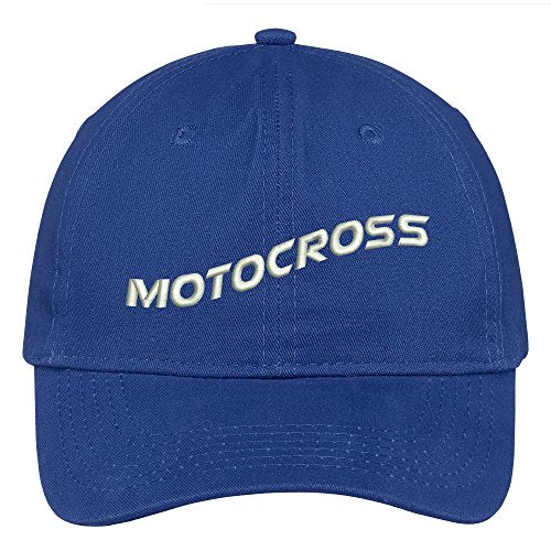 Trendy Apparel Shop Motocross Text Embroidered Soft Crown 100% Brushed Cotton Cap