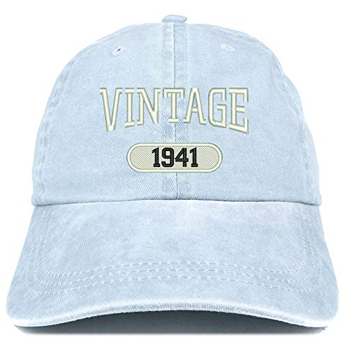 Trendy Apparel Shop 80th Birthday Vintage 1941 Washed Cotton Adjustable Cap