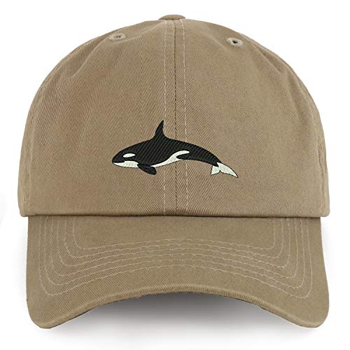 Trendy Apparel Shop XXL Orca Killer Whale Embroidered Unstructured Cotton Cap