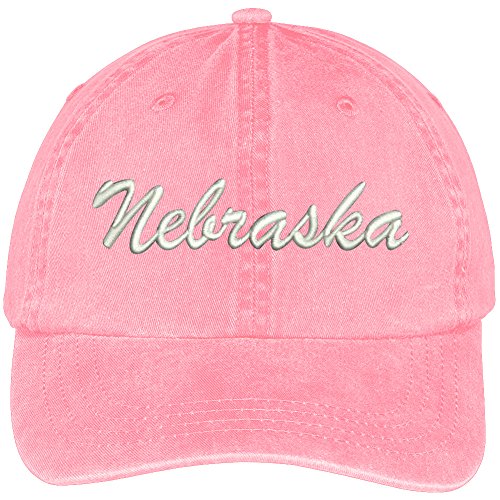 Trendy Apparel Shop Nebraska State Embroidered Low Profile Adjustable Cotton Cap