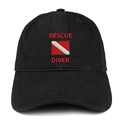 Trendy Apparel Shop Rescue Diver Flag Embroidered Low Profile Soft Cotton Baseball Cap