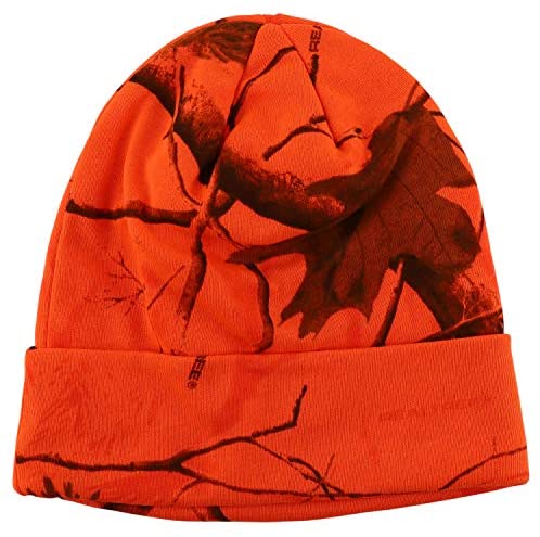 Trendy Apparel Shop Hunting Camo Knit Long Cuff Fold Beanie with Acrylic Lining