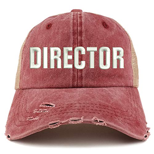 Trendy Apparel Shop Director Embroidered Washed Front Frayed Bill Cap