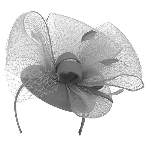 Trendy Apparel Shop Horse Hair Bow Ribbon Net Feather Wool Felt Fascinator