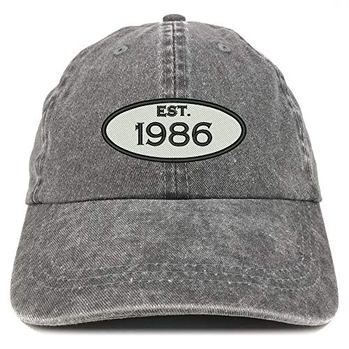 Trendy Apparel Shop 35th Birthday Established 1986 Washed Cotton Adjustable Cap