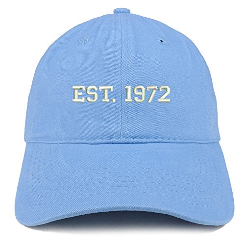 Trendy Apparel Shop EST 1972 Embroidered - 49th Birthday Gift Soft Cotton Baseball Cap