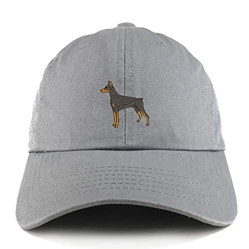 Trendy Apparel Shop Doberman Dog Embroidered Low Profile Soft Cotton Dad Hat Cap