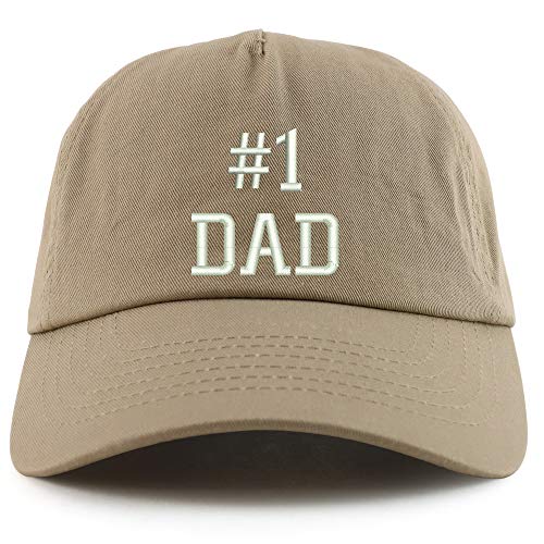 Trendy Apparel Shop Number 1 Dad Embroidered 5 Panel Unstructured Soft Crown Baseball Cap