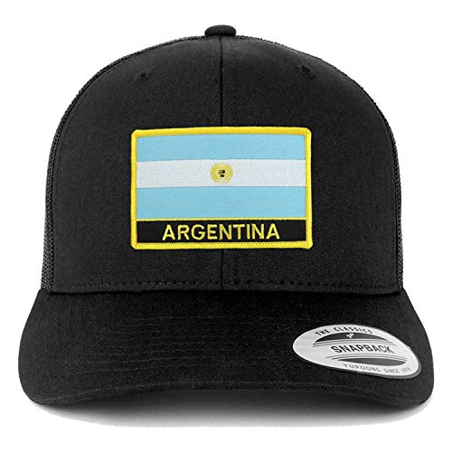 Trendy Apparel Shop Flexfit XXL Argentina Flag Retro Trucker Mesh Cap