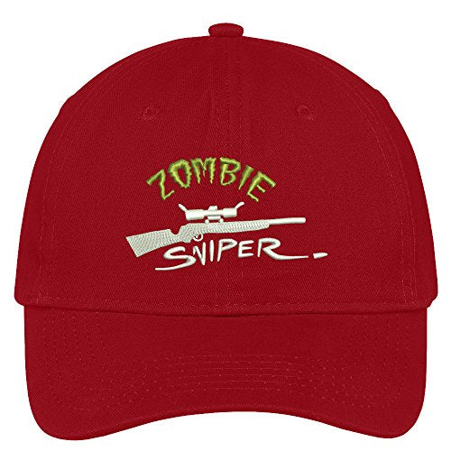 Trendy Apparel Shop Zombie Sniper Embroidered Low Profile Soft Cotton Brushed Cap