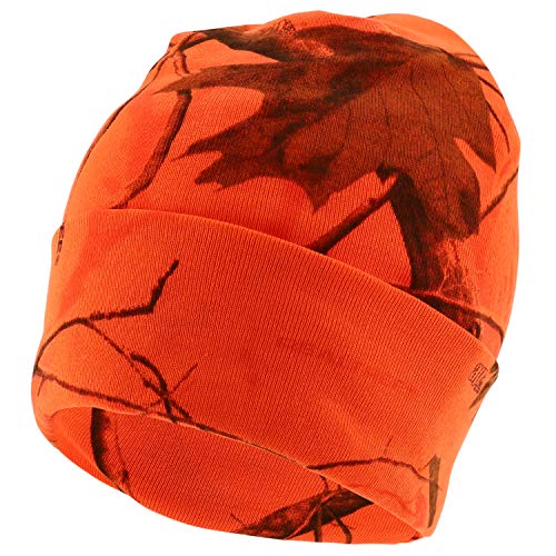 Trendy Apparel Shop Hunting Camo Knit Long Cuff Fold Beanie with Acrylic Lining