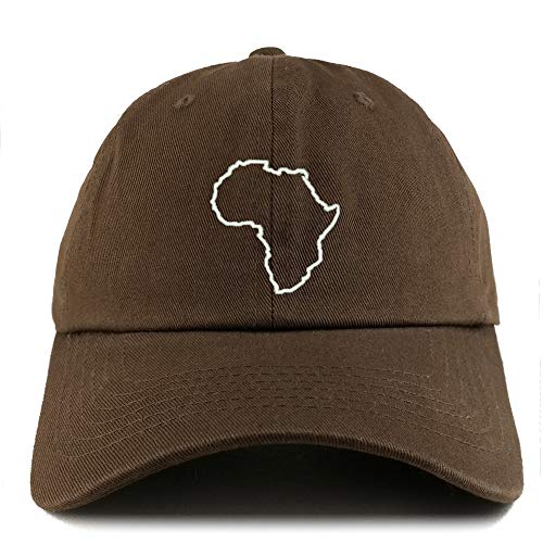 Trendy Apparel Shop Africa Map Outline Solid Adjustable Unstructured Dad Hat