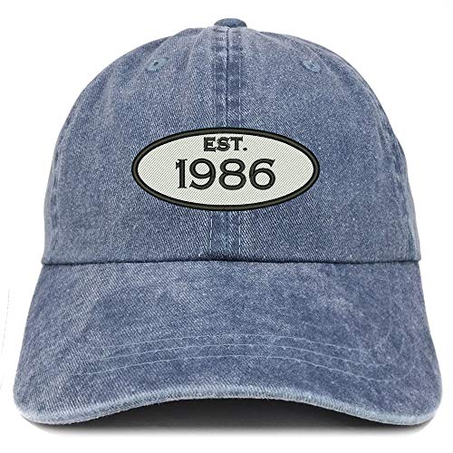 Trendy Apparel Shop 35th Birthday Established 1986 Washed Cotton Adjustable Cap