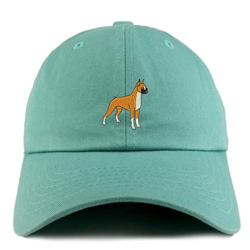 Trendy Apparel Shop Boxer Dog Embroidered Low Profile Soft Cotton Dad Hat Cap