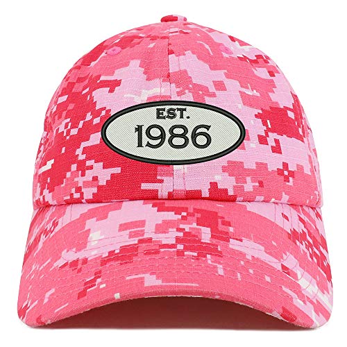 Trendy Apparel Shop 35th Birthday Established 1986 Soft Crown Brushed Cotton Cap