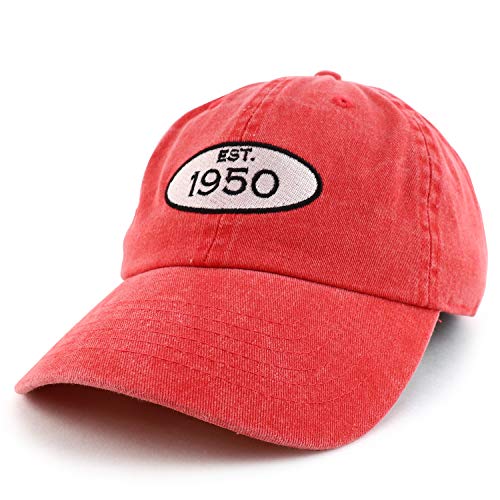 Trendy Apparel Shop 70th Birthday Established 1951 Washed Cotton Adjustable Cap