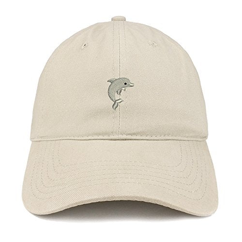 Trendy Apparel Shop Mini Dolphin Embroidered Low Profile Soft Cotton Baseball Cap