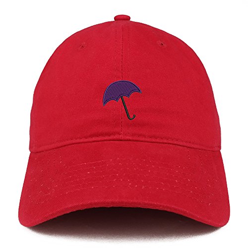 Trendy Apparel Shop Purple Umbrella Embroidered Low Profile Soft Cotton Baseball Cap