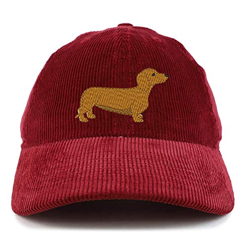 Trendy Apparel Shop Dachshund Dog Cotton Corduroy Unstructured Baseball Cap