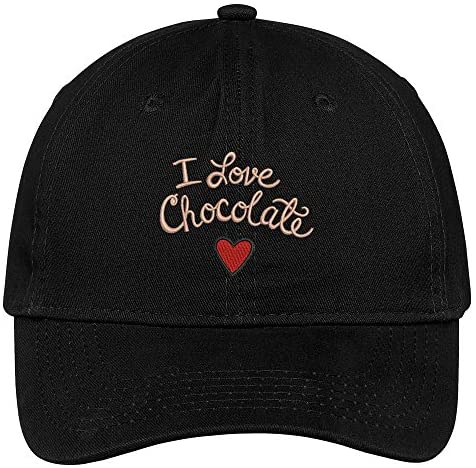 Trendy Apparel Shop I Love Chocolate Embroidered Soft Brushed Cotton Low Profile Cap