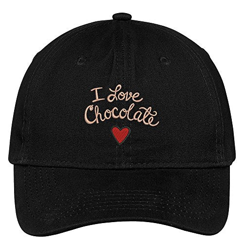 Trendy Apparel Shop I Love Chocolate Embroidered Soft Brushed Cotton Low Profile Cap