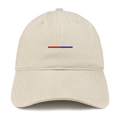 Trendy Apparel Shop Thin Red and Blue Line Embroidered Low Profile Soft Cotton Baseball Cap