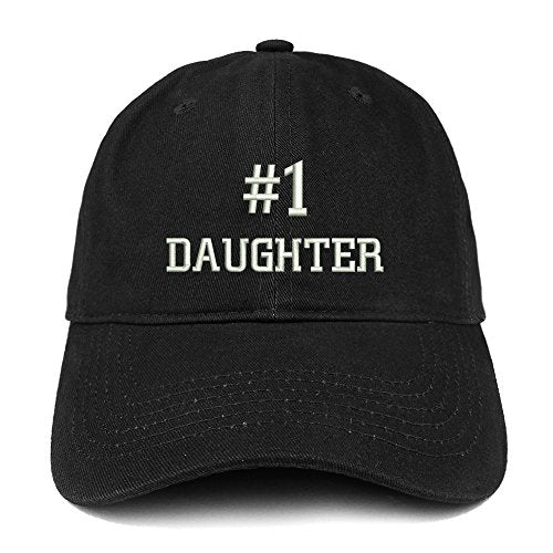 Trendy Apparel Shop Number 1 Daughter Embroidered Low Profile Soft Cotton Baseball Cap