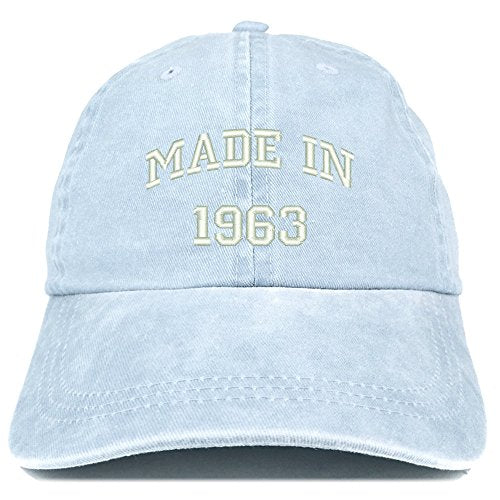 Trendy Apparel Shop Made in 1963 Text Embroidered 58th Birthday Washed Cap