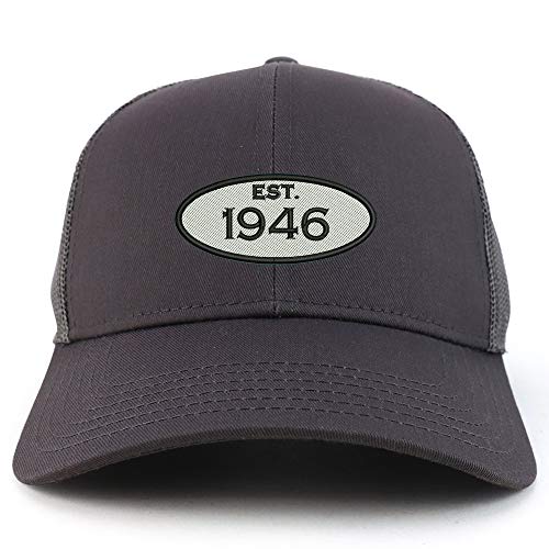 Trendy Apparel Shop Established 1946 Embroidered 75th Birthday High Profile High Profile Trucker Mesh Cap