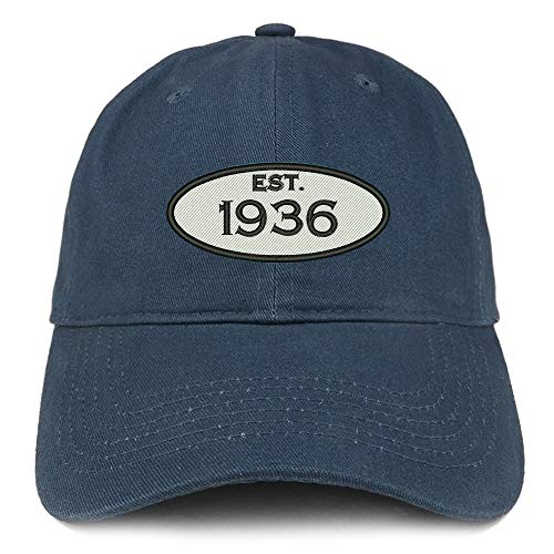 Trendy Apparel Shop 85th Birthday Established 1936 Soft Crown Brushed Cotton Cap