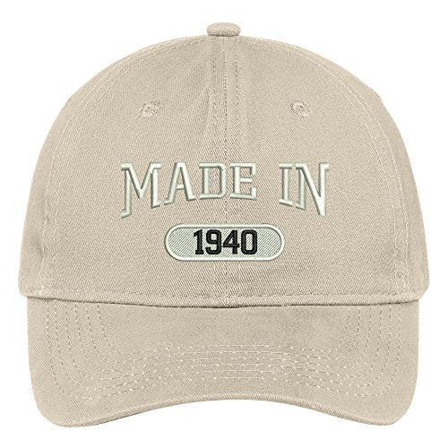 Trendy Apparel Shop 79th Birthday - Made in 1940 Embroidered Low Profile Cotton Baseball Cap