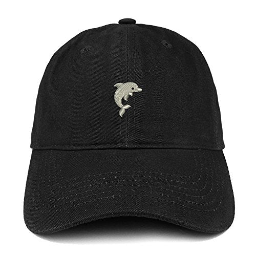 Trendy Apparel Shop Mini Dolphin Embroidered Low Profile Soft Cotton Baseball Cap