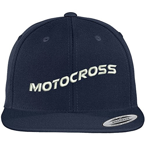 Trendy Apparel Shop Motocross Text Embroidered Flat Bill Snapback Baseball Cap