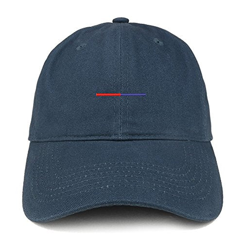 Trendy Apparel Shop Thin Red and Blue Line Embroidered Low Profile Soft Cotton Baseball Cap