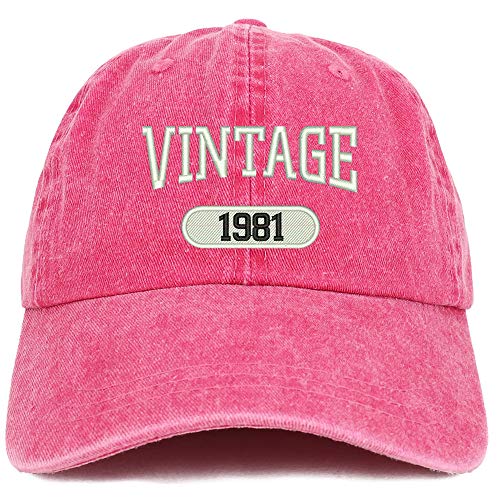 Trendy Apparel Shop 40th Birthday Vintage Year Washed Cotton Adjustable Cap