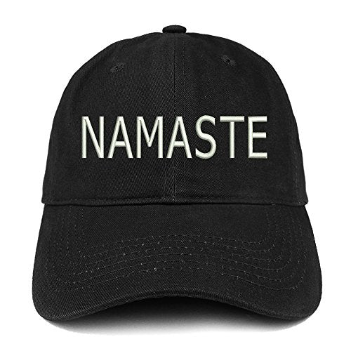 Trendy Apparel Shop Namaste Embroidered Low Profile Soft Cotton Baseball Cap