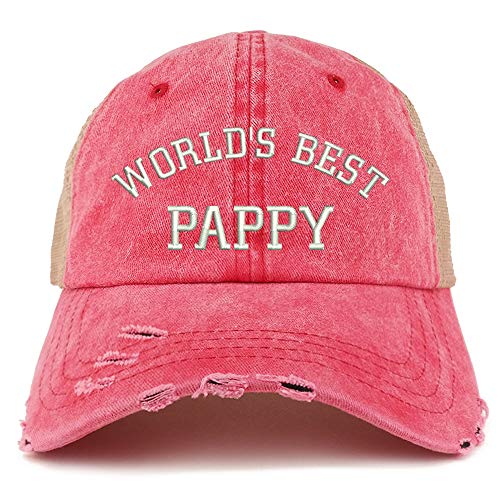 Trendy Apparel Shop World's Best Pappy Washed Front Mesh Back Frayed Bill Cap