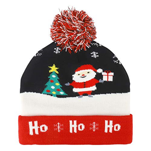 Trendy Apparel Shop Youth Size Kid's Ugly Christmas Theme Pom Winter Cuff Beanie