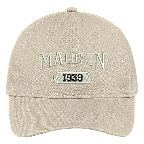 Trendy Apparel Shop 80th Birthday - Made in 1939 Embroidered Low Profile Cotton Baseball Cap