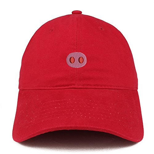 Trendy Apparel Shop Pig Nose Emoticon Embroidered 100% Soft Brushed Cotton Low Profile Cap