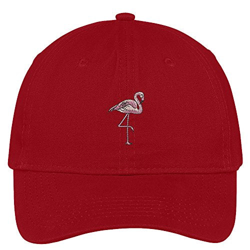 Trendy Apparel Shop Pink Flamingo Embroidered Soft Brushed Cotton Low Profile Cap