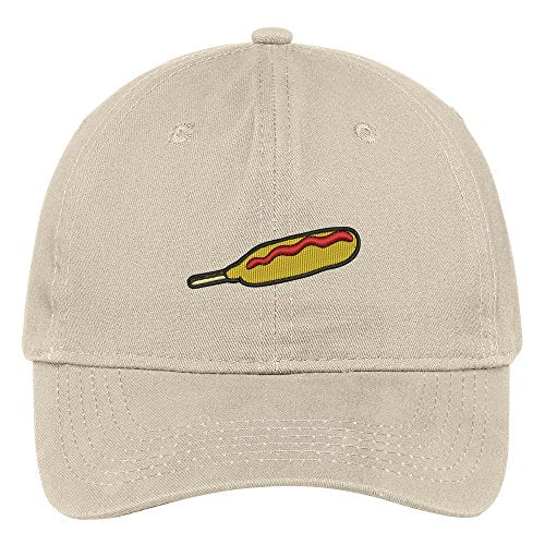 Trendy Apparel Shop Corn Dog Embroidered Low Profile Soft Cotton Brushed Cap