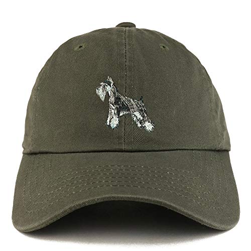 Trendy Apparel Shop Miniature Schnauzer Dog Embroidered Low Profile Soft Cotton Dad Hat Cap