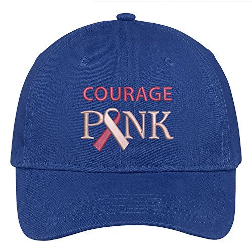 Trendy Apparel Shop Pink Courage Embroidered Low Profile Soft Cotton Brushed Baseball Cap