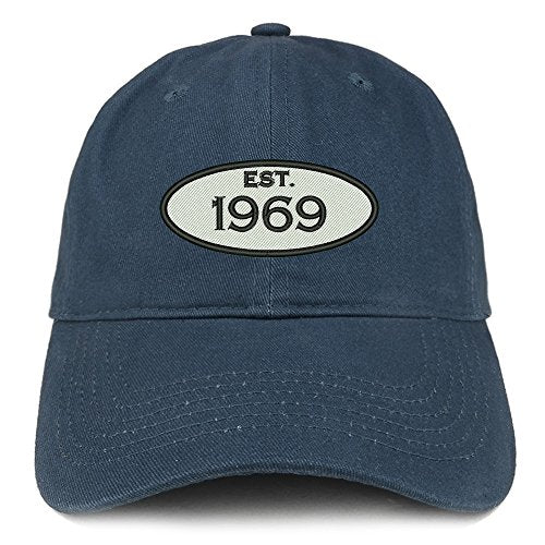 Trendy Apparel Shop Established 1969 Embroidered 52nd Birthday Gift Soft Crown Cotton Cap