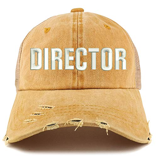 Trendy Apparel Shop Director Embroidered Washed Front Frayed Bill Cap