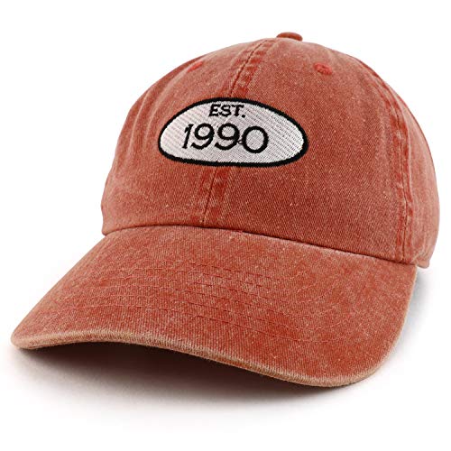 Trendy Apparel Shop 30th Birthday Established 1991 Washed Cotton Adjustable Cap