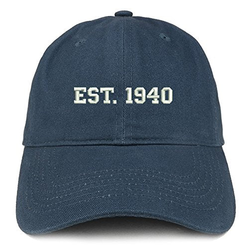 Trendy Apparel Shop EST 1940 Embroidered - 81st Birthday Gift Soft Cotton Baseball Cap