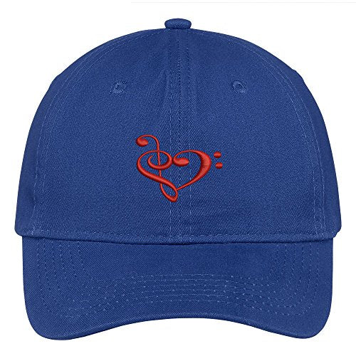 Trendy Apparel Shop Heart Music Note Embroidered Low Profile Soft Cotton Brushed Baseball Cap